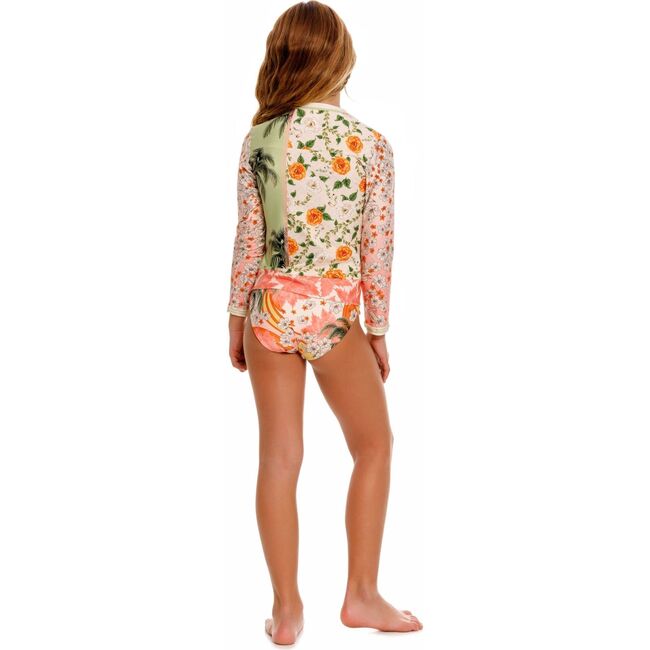 Lackie Kids' Rashguard Set, Green/White/Pink - Two Pieces - 3