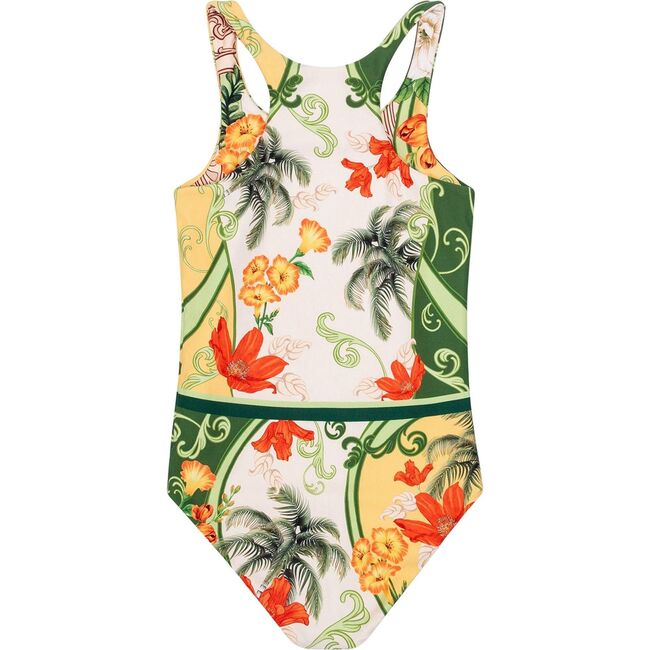 Nate Kids' One Piece Swimsuit, Green/Yellow/White - One Pieces - 4