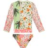 Lackie Kids' Rashguard Set, Green/White/Pink - Two Pieces - 4