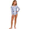 Honey Kids' One Piece Swimsuit, Blue/White - One Pieces - 5