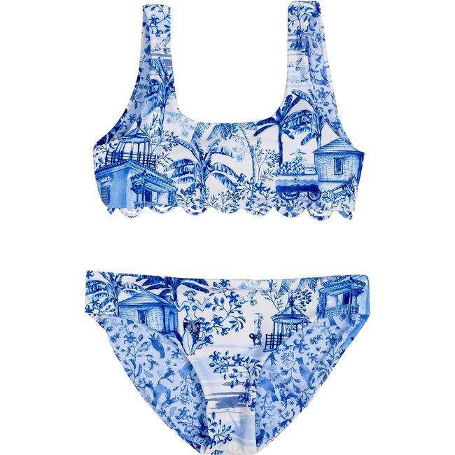 Dolce Kids' Bikini Set, Blue/White - Two Pieces - 2