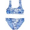 Dolce Kids' Bikini Set, Blue/White - Two Pieces - 2