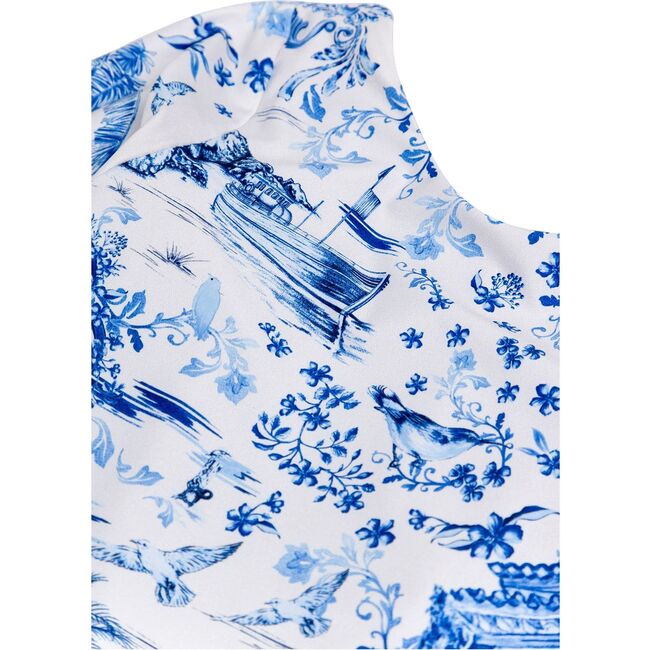 Honey Kids' One Piece Swimsuit, Blue/White - One Pieces - 6