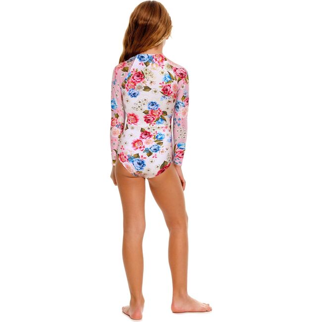 Cindy Kids' One Piece Swimsuit, White/Pink/Blue - One Pieces - 2