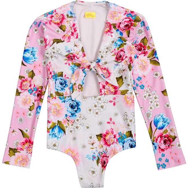 Cindy Kids' One Piece Swimsuit, White/Pink/Blue - One Pieces - 3