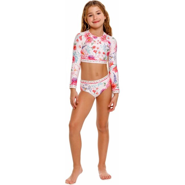 Caramel Kids' Rashguard Set, White/Pink