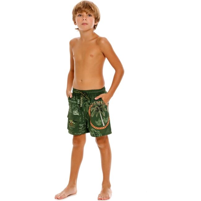 Alan Kids' Swim Trunks, Green