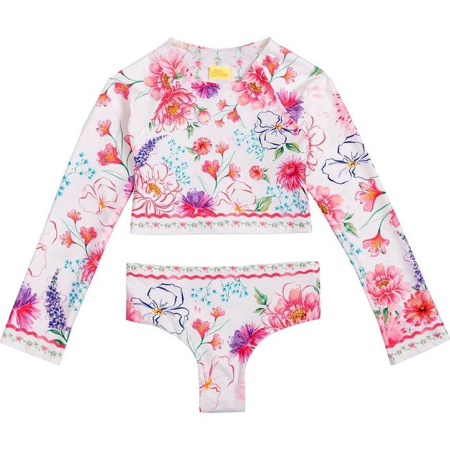 Caramel Kids' Rashguard Set, White/Pink - Mixed Apparel Set - 2