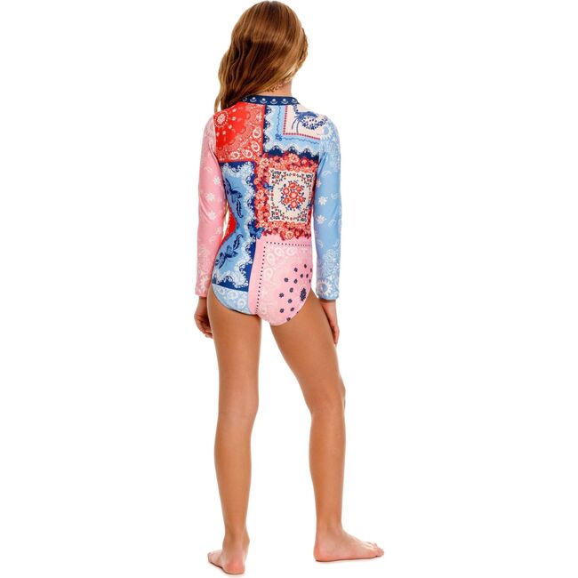 Alaya Kids' One Piece Swimsuit, Pink/Blue - One Pieces - 3
