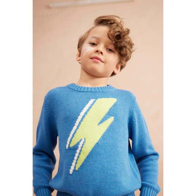 Lightning Bolt Jumper, Hussar Blue - Sweaters - 2