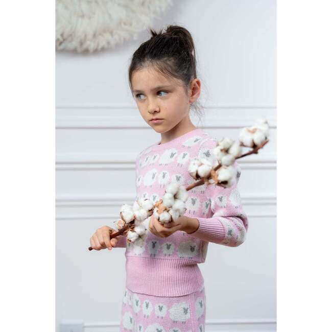 Little Bo Peep Sweater, Bubble Gum - Sweaters - 4