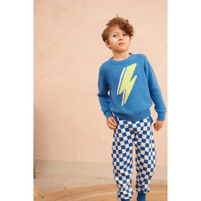 Lightning Bolt Jumper, Hussar Blue - Sweaters - 4