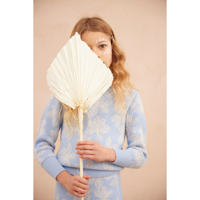Chestnut Leaves Sweater, Sky - Sweaters - 2