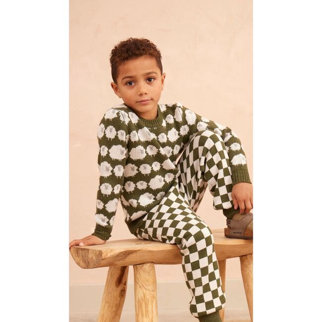 Flock of Sheep Sweater, Avocado - Sweaters - 3