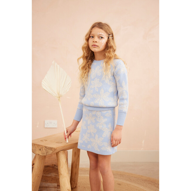 Chestnut Leaves Sweater, Sky - Sweaters - 6