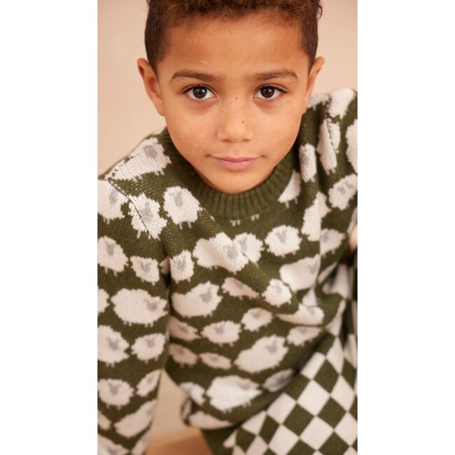 Flock of Sheep Sweater, Avocado - Sweaters - 5