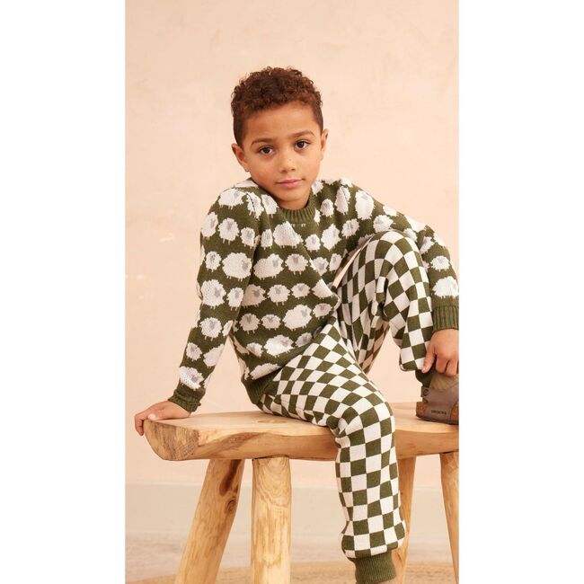 Flock of Sheep Sweater, Avocado - Sweaters - 7