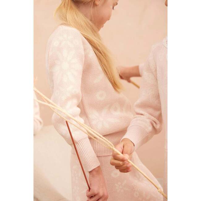 Snowflake Blossom Jumper, Bubble Gum - Sweaters - 4