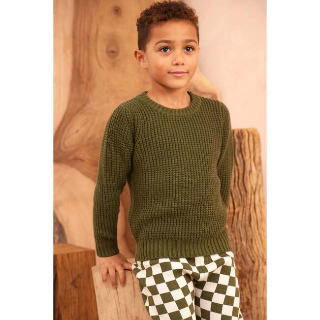Waffle Knit Sweater, Avocado - Sweaters - 6