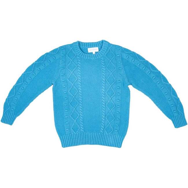 Cable Popcorn Sweater, Iceland Blue