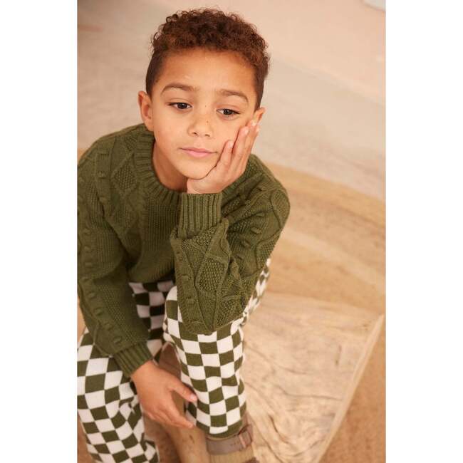 Cable Popcorn Sweater, Avocado - Sweaters - 2