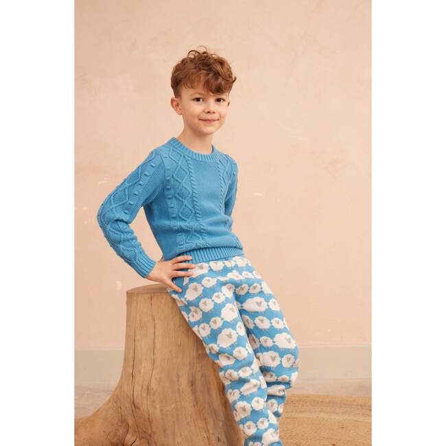Cable Popcorn Sweater, Iceland Blue - Sweaters - 5