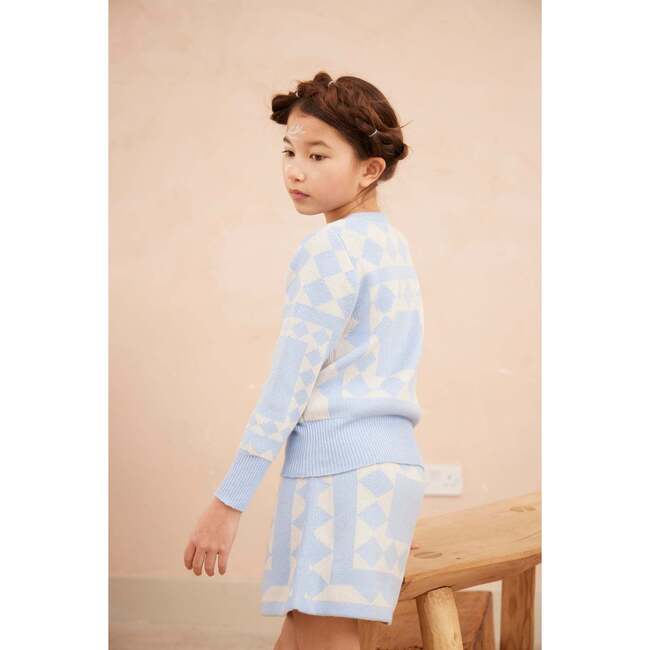 Aztec Jumper, Sky - Sweaters - 4