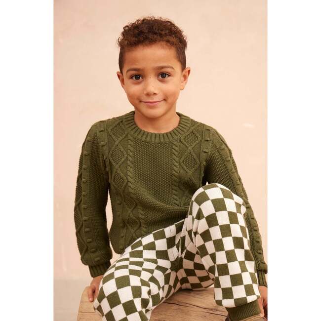 Cable Popcorn Sweater, Avocado - Sweaters - 4