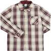 Whittaker Check Polo Collar Long Sleeve Shirt, Brown - Shirts - 1 - thumbnail