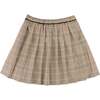 Wilton Check Pleated Skirt, Beige - Skirts - 1 - thumbnail
