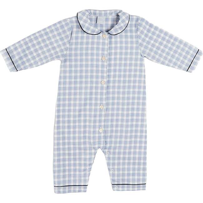 Wilfred Check Long Sleeve Footie Pajamas, Blue