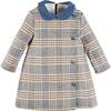 Walcott Check Long Sleeve Velvet Collar Dress, Navy - Dresses - 1 - thumbnail