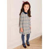 Walcott Check Long Sleeve Velvet Collar Dress, Navy - Dresses - 2