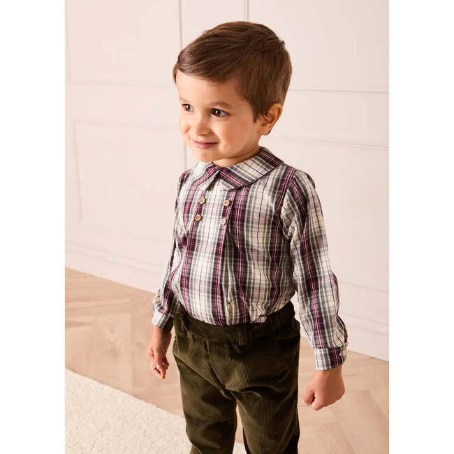 Whittaker Check Long Sleeve Shirt, Brown - Shirts - 3