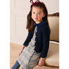 Walcott Check Long Sleeve Velvet Collar Dress, Navy - Dresses - 5