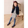 Walcott Check Long Sleeve Velvet Collar Dress, Navy - Dresses - 6