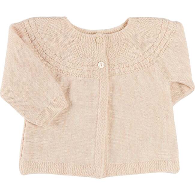 Openwork Trim Detail Cardigan, Cream