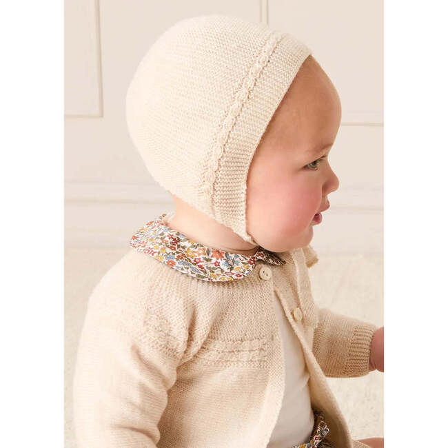 Openwork Trim Detail Cardigan, Cream - Cardigans - 2