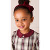 Whittaker Check Long Sleeve Pleated Dress, Burgundy - Dresses - 6 - thumbnail
