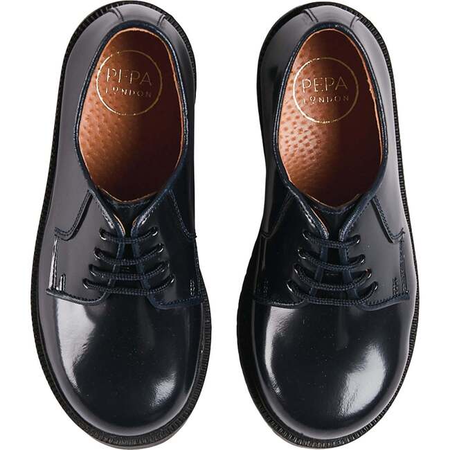Patent Leather Lace Up Shoes, Black