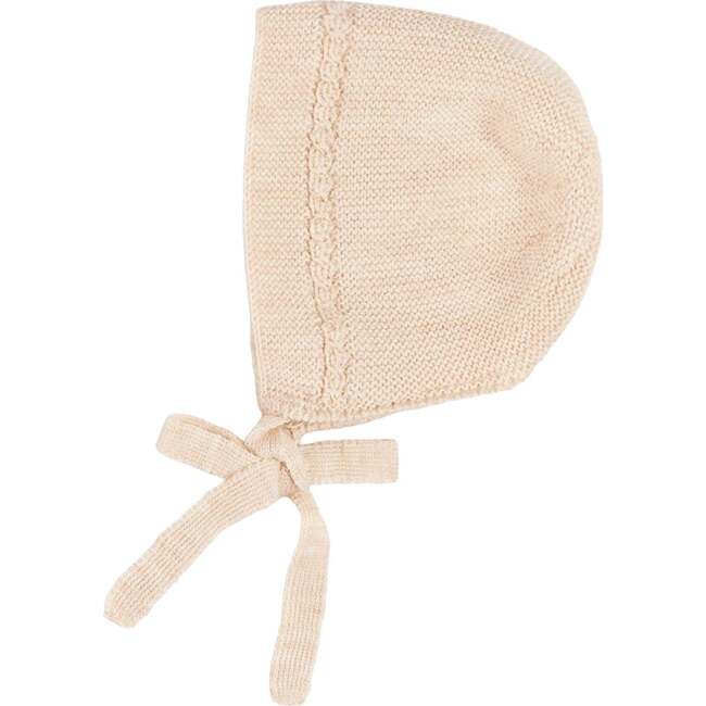 Openwork Cable Knit Bonnet, Cream