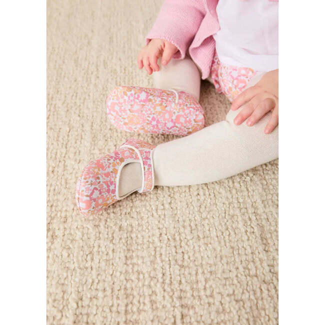 Nellie Floral Mary Jane Pram Shoes, Pink - Mary Janes - 2