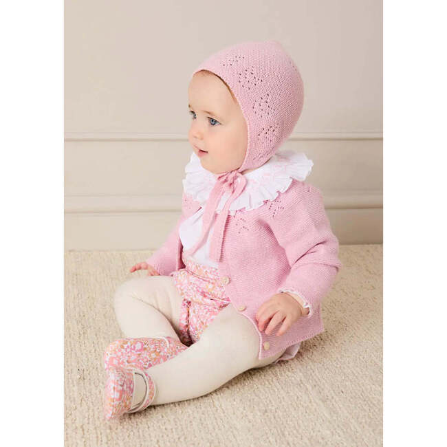 Nellie Floral Mary Jane Pram Shoes, Pink - Mary Janes - 3