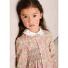 Viola Floral Hand Smocked Double Breasted Embroidered Collar Dress, Green - Dresses - 4