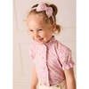 Nellie Floral Mao Collar Romantic Blouse, Pink - Blouses - 2 - thumbnail