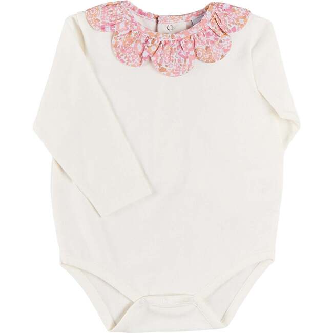Nellie Floral Collar Long Sleeve Bodysuit, Pink