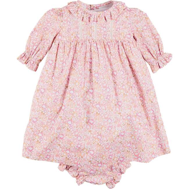 Nellie Floral Lace Detail Dress, Pink