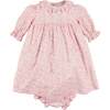 Nellie Floral Lace Detail Dress, Pink - Dresses - 1 - thumbnail