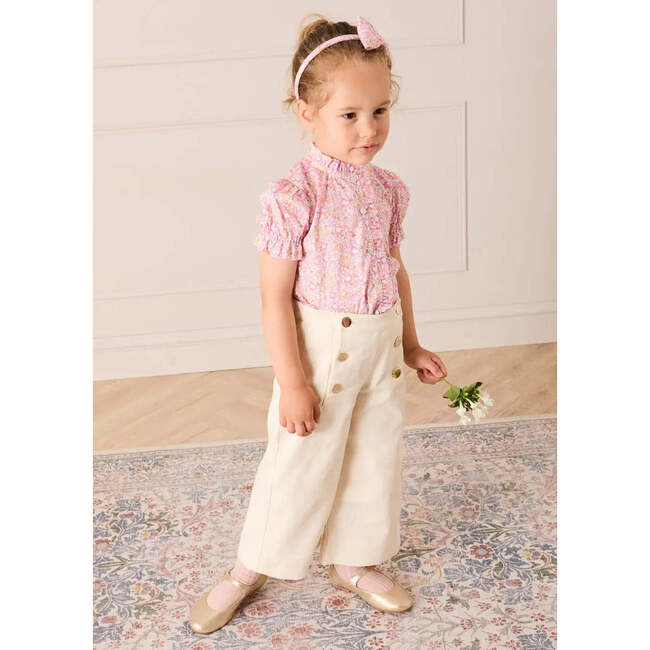 Nellie Floral Mao Collar Romantic Blouse, Pink - Blouses - 5