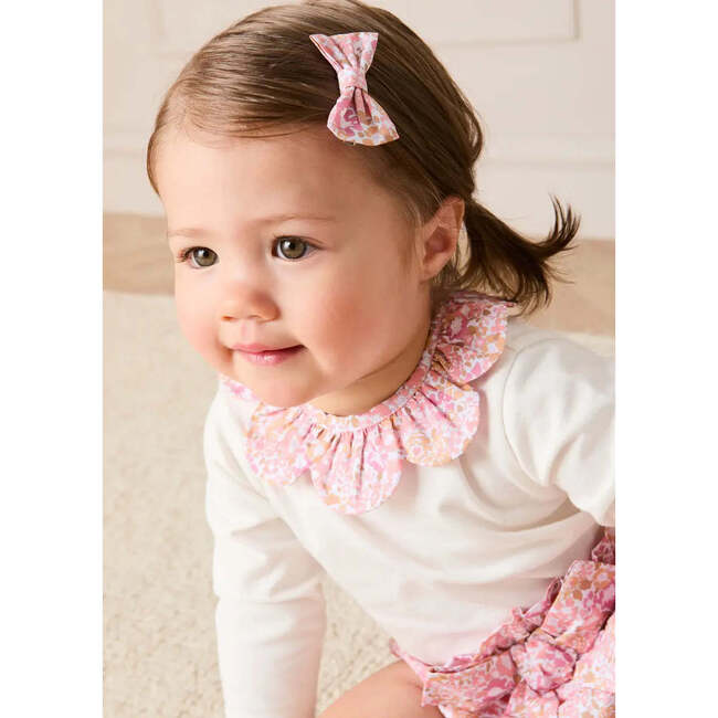 Nellie Floral Collar Long Sleeve Bodysuit, Pink